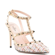 Valentino Garavani Rockstud Tweed Slingback Pumps