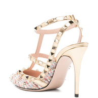 Valentino Garavani Rockstud Tweed Slingback Pumps