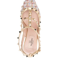 Valentino Garavani Rockstud Tweed Slingback Pumps