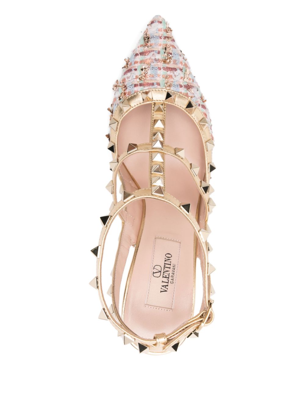 Valentino Garavani Rockstud Tweed Slingback Pumps