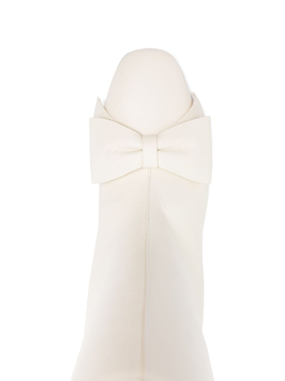 Valentino Garavani Bowow Leather Boots - Ivory