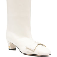 Valentino Garavani Bowow Leather Boots - Ivory