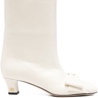 Valentino Garavani Bowow Leather Boots - Ivory