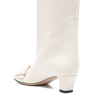 Valentino Garavani Bowow Leather Boots - Ivory