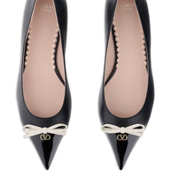Valentino Garavani VLogo Signature Bepointy Leather Ballets - Black