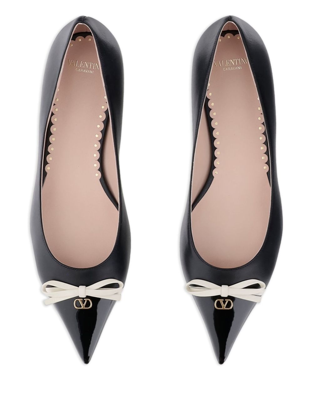 Valentino Garavani VLogo Signature Bepointy Leather Ballets - Black