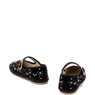 Valentino Garavani Embroidered Velvet Ballets - Black
