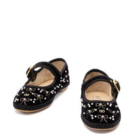 Valentino Garavani Embroidered Velvet Ballets - Black