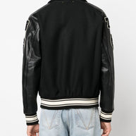 Golden Goose Wool And Leather Bomber Jacket - Black