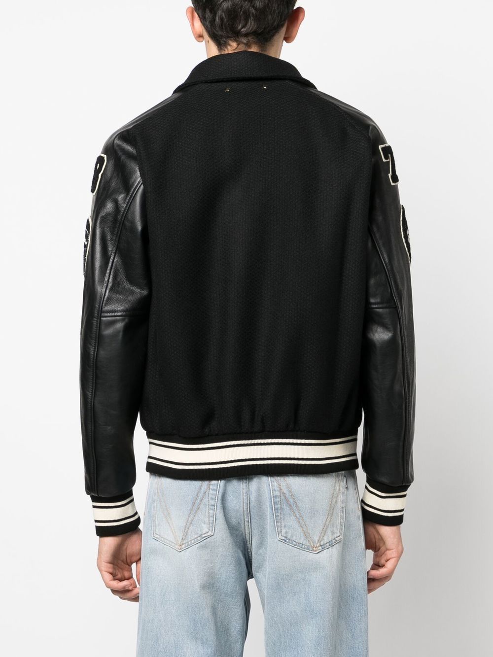 Golden Goose Wool And Leather Bomber Jacket - Black