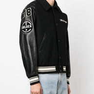 Golden Goose Wool And Leather Bomber Jacket - Black