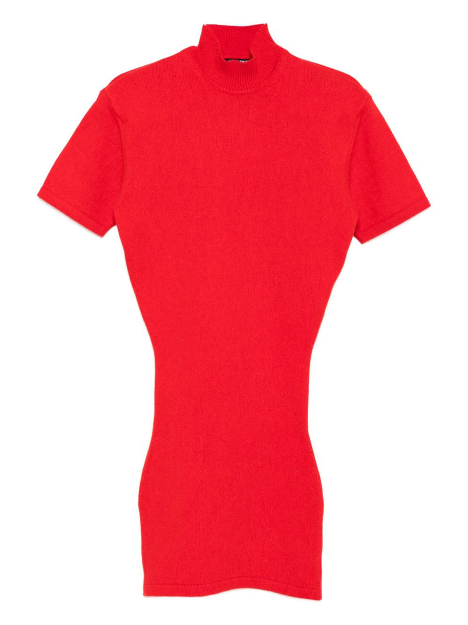 JACQUEMUS La Robe Maille Castagna Short Dress - Red