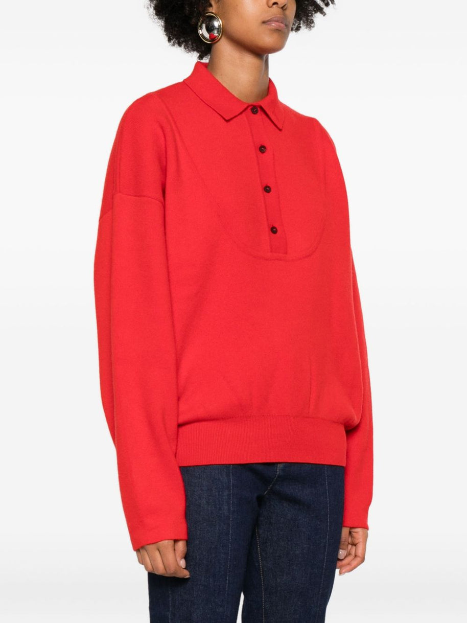 JACQUEMUS La Maille Vareuse Polo Shirt - Red