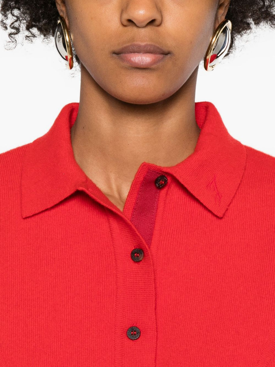 JACQUEMUS La Maille Vareuse Polo Shirt - Red