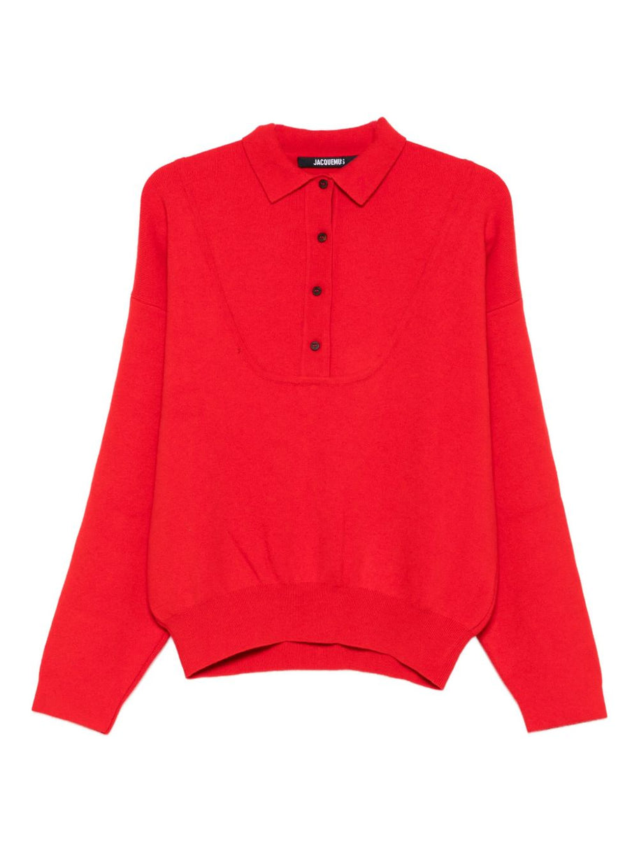 JACQUEMUS La Maille Vareuse Polo Shirt - Red