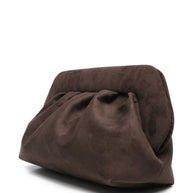 THEMOIRE' Bios Suede Clutch Bag - Brown