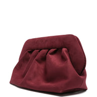 THEMOIRE' Bios Suede Clutch Bag - Bordeaux