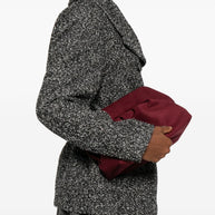 THEMOIRE' Bios Suede Clutch Bag - Bordeaux