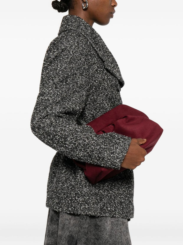 THEMOIRE' Bios Suede Clutch Bag - Bordeaux