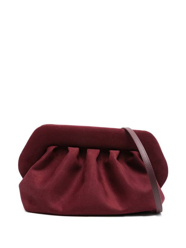 THEMOIRE' Bios Suede Clutch Bag - Bordeaux