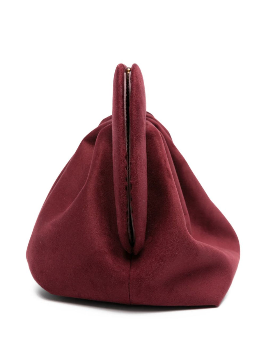 THEMOIRE' Bios Suede Clutch Bag - Bordeaux