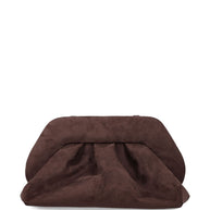 THEMOIRE' Tia Suede Clutch Bag - Brown