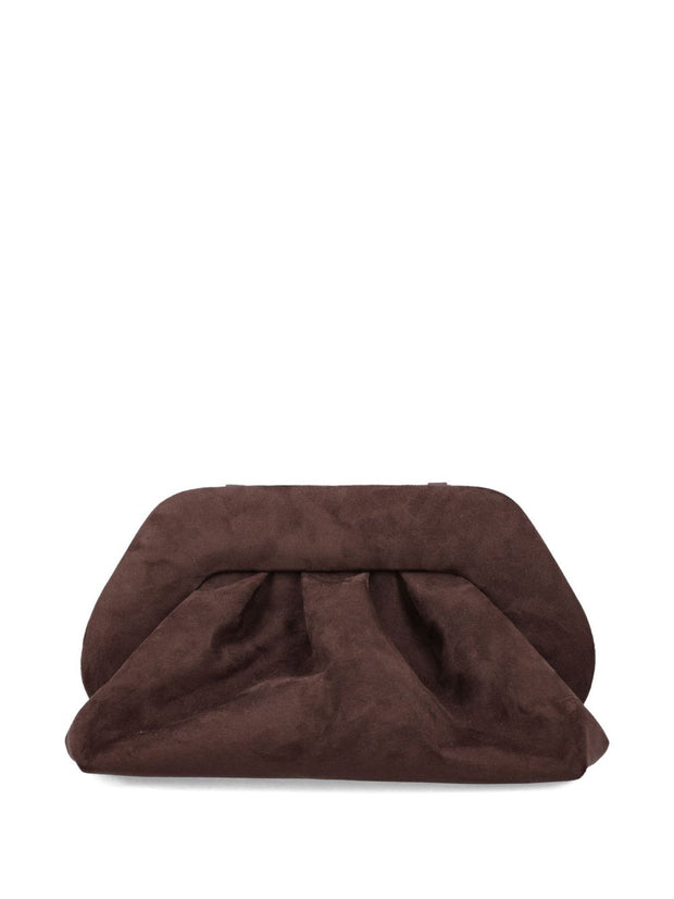 THEMOIRE' Tia Suede Clutch Bag - Brown