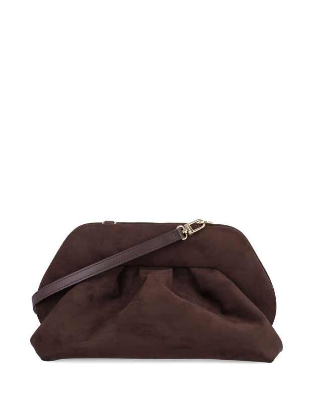 THEMOIRE' Tia Suede Clutch Bag - Brown
