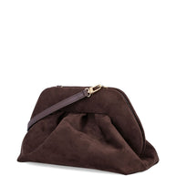 THEMOIRE' Tia Suede Clutch Bag - Brown