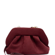 THEMOIRE' Tia Suede Clutch Bag - Bordeaux