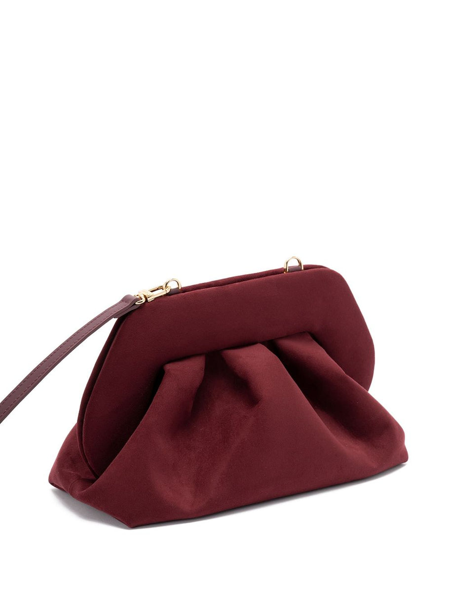 THEMOIRE' Tia Suede Clutch Bag - Bordeaux