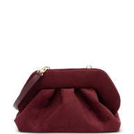 THEMOIRE' Tia Suede Clutch Bag - Bordeaux