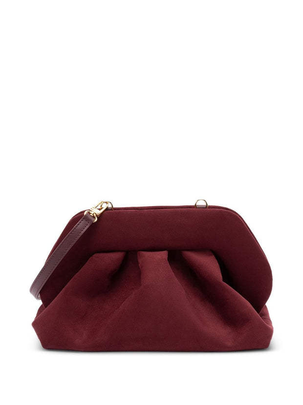 THEMOIRE' Tia Suede Clutch Bag - Bordeaux