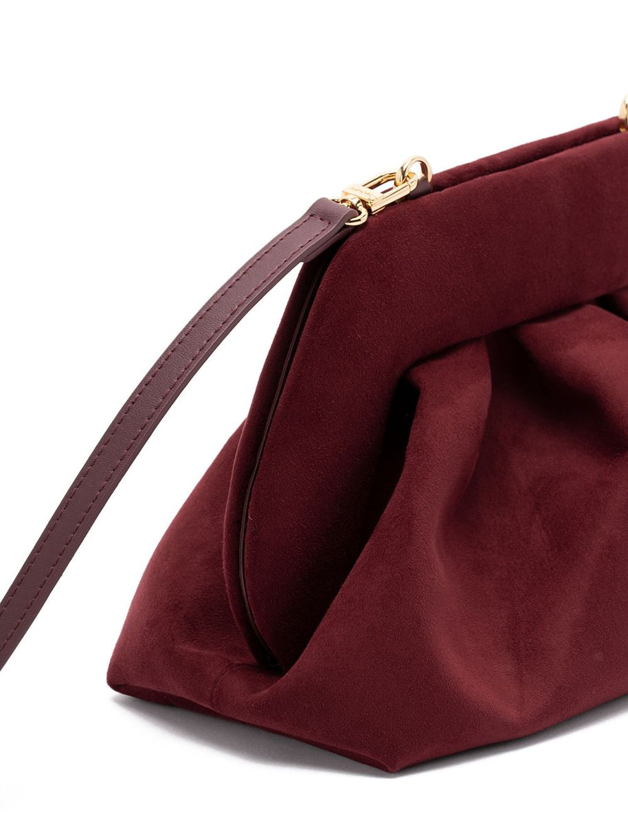 THEMOIRE' Tia Suede Clutch Bag - Bordeaux