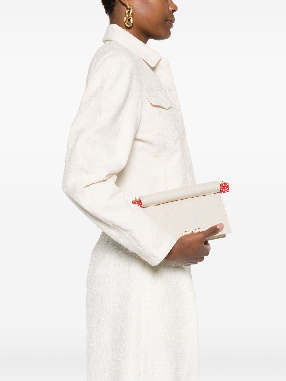 JACQUEMUS Rond Carré Canvas Clutch