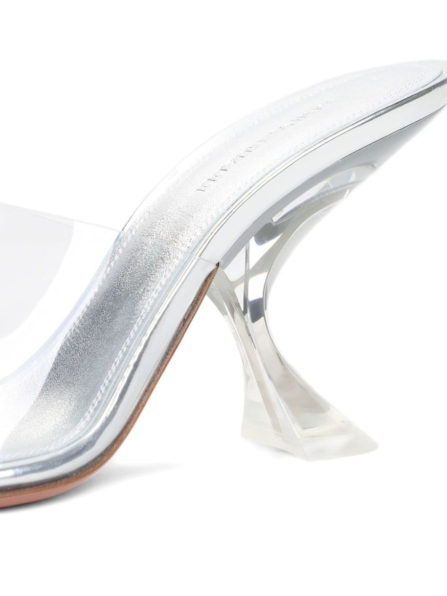 Amina Muaddi Taylor Glass Sandals 90 - Grey