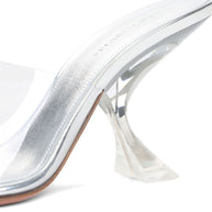 Amina Muaddi Taylor Glass Sandals 90 - Grey