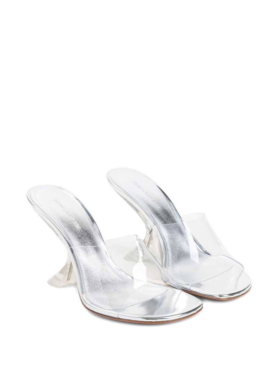 Amina Muaddi Taylor Glass Sandals 90 - Grey
