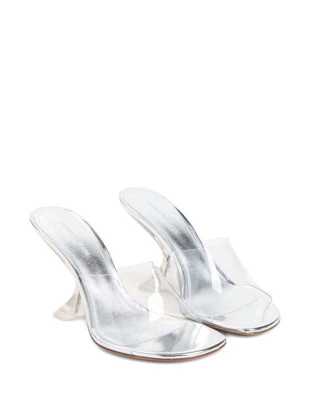 Amina Muaddi Taylor Glass Sandals 90 - Grey