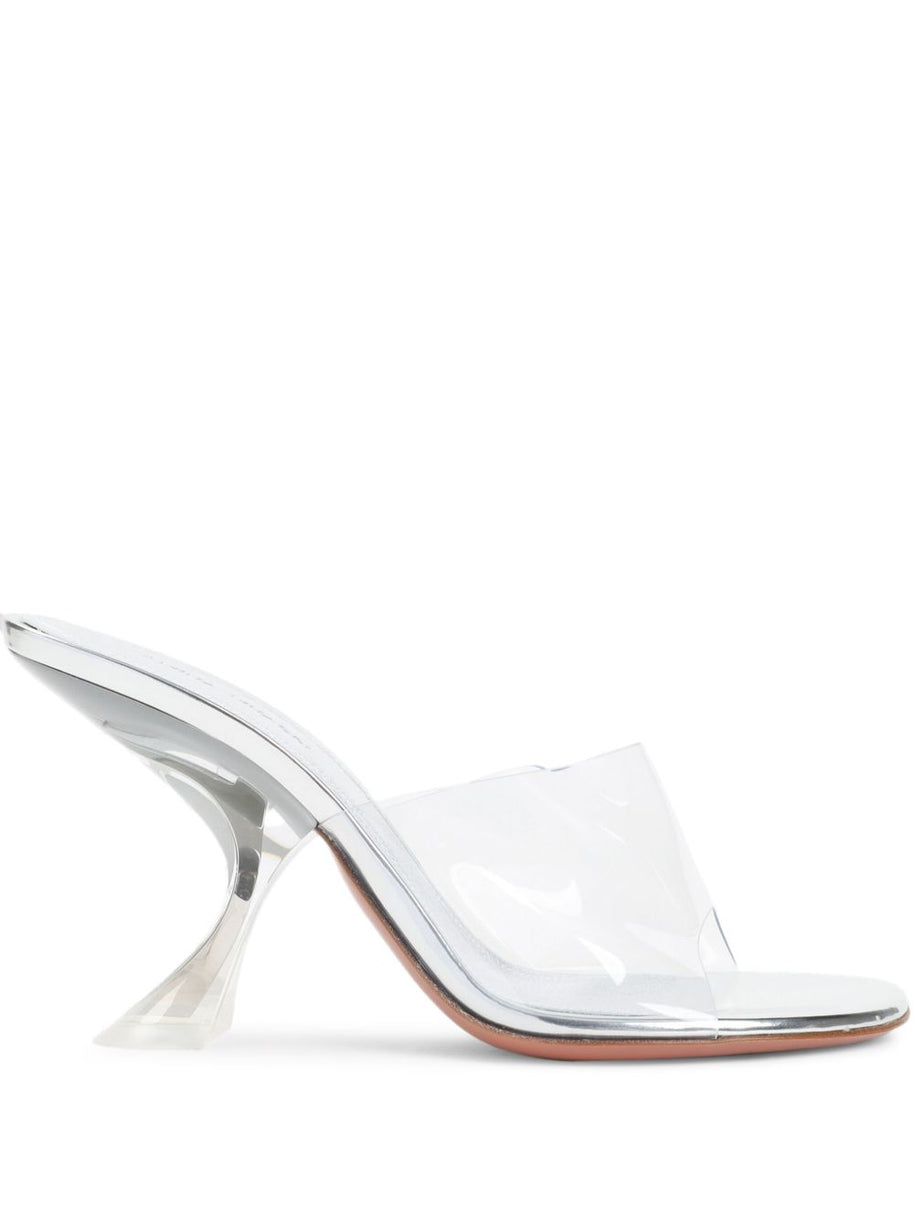 Amina Muaddi Taylor Glass Sandals 90 - Grey