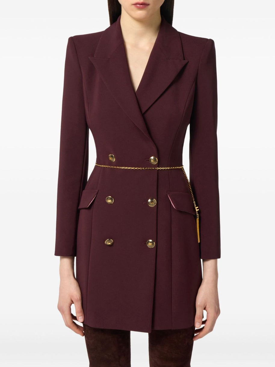Elisabetta Franchi Double Breasted Mini Dress - Bordeaux