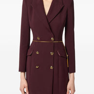 Elisabetta Franchi Double Breasted Mini Dress - Bordeaux