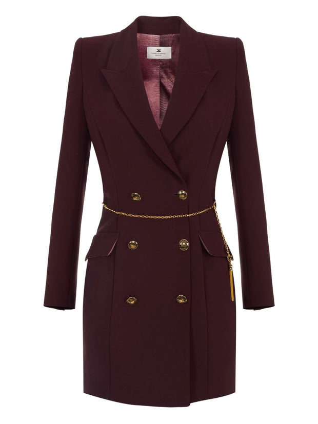 Elisabetta Franchi Double Breasted Mini Dress - Bordeaux