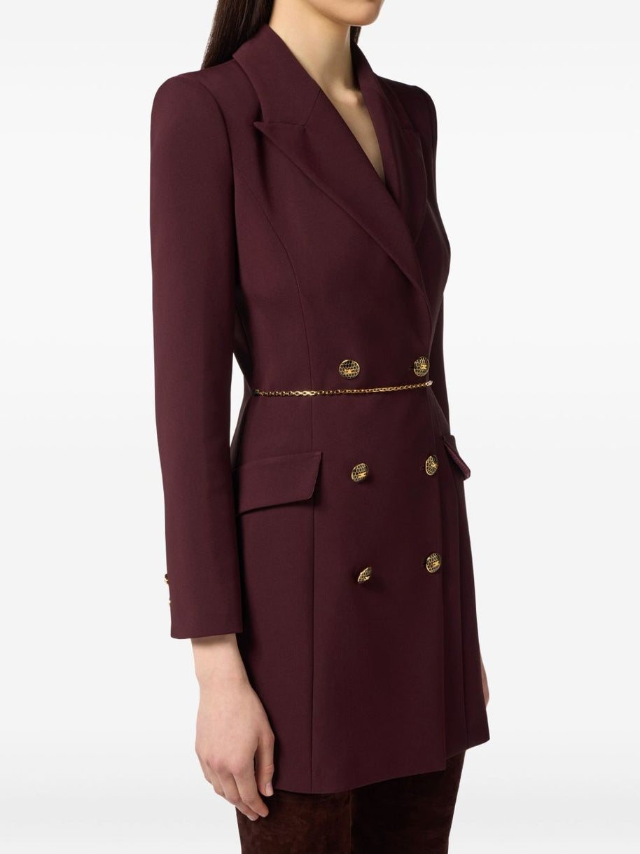 Elisabetta Franchi Double Breasted Mini Dress - Bordeaux