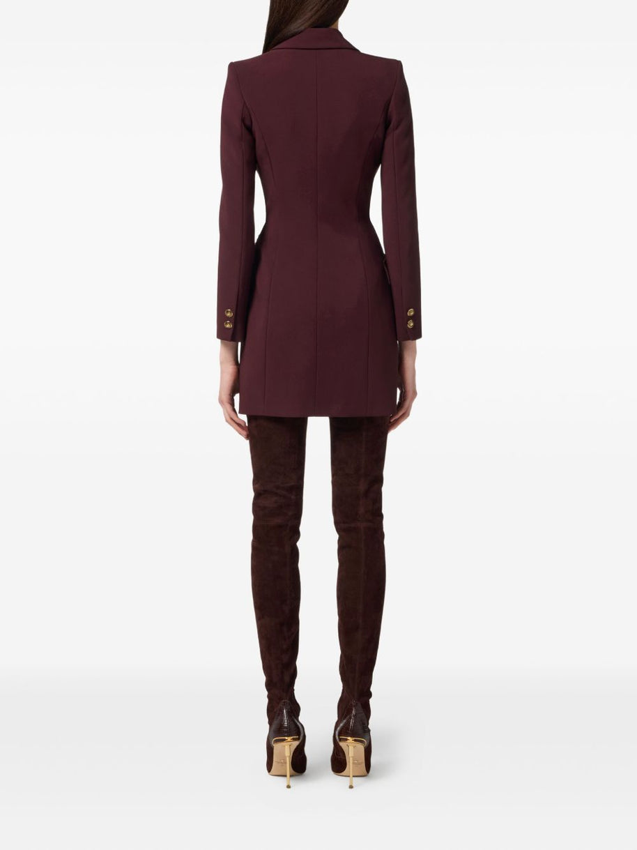 Elisabetta Franchi Double Breasted Mini Dress - Bordeaux