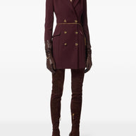 Elisabetta Franchi Double Breasted Mini Dress - Bordeaux