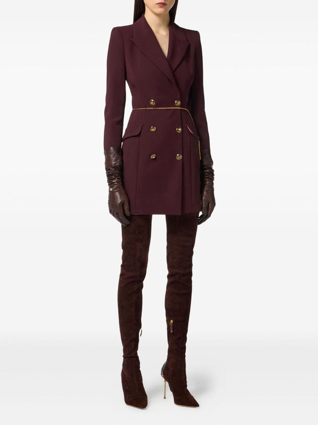 Elisabetta Franchi Double Breasted Mini Dress - Bordeaux