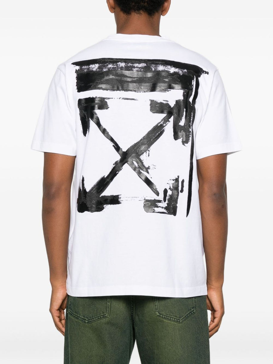 Off White Ink Arrow Cotton T-shirt - White
