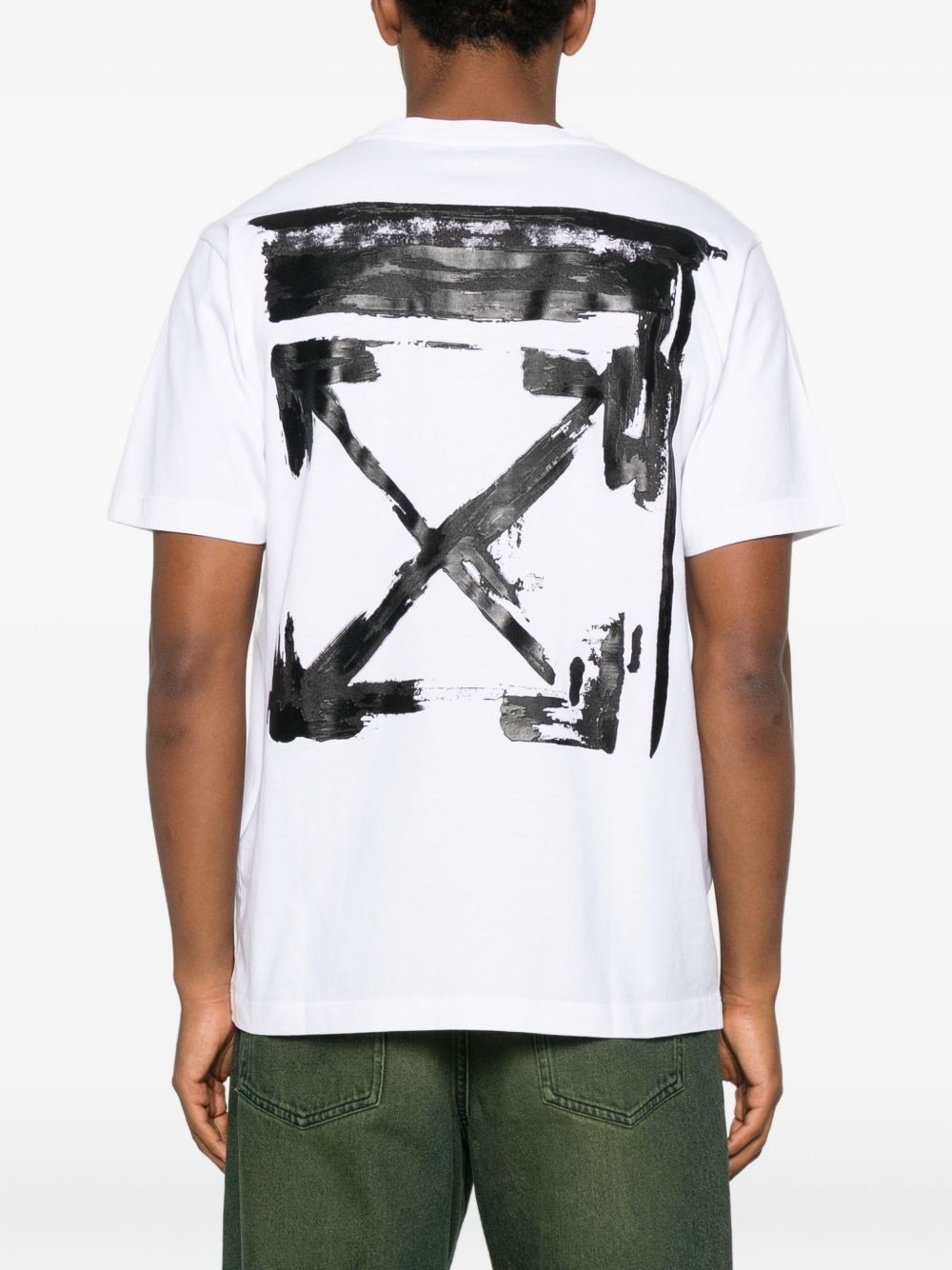 Off White Ink Arrow Cotton T-shirt - White