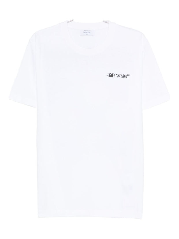 Off White Ink Arrow Cotton T-shirt - White